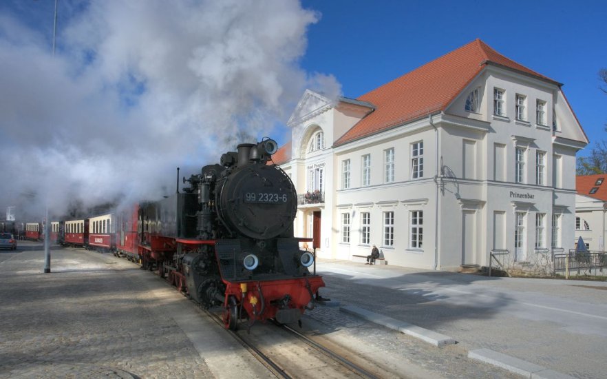 The Narrow gauge, steam driven train 